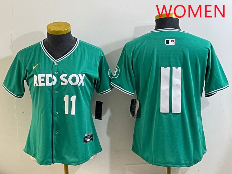 Women Boston Red Sox #11 No Name Green Joint Name Nike 2025 MLB Jersey style 4->women mlb jersey->Women Jersey